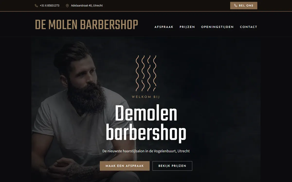 De Molen Barbershop op een computer